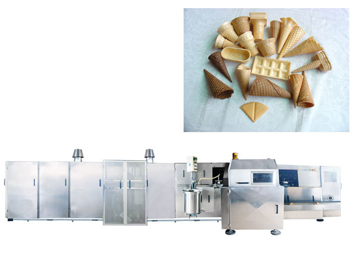 Gelato del cono del wafer che fa attrezzatura, processo di produzione del gelato di capacità elevata