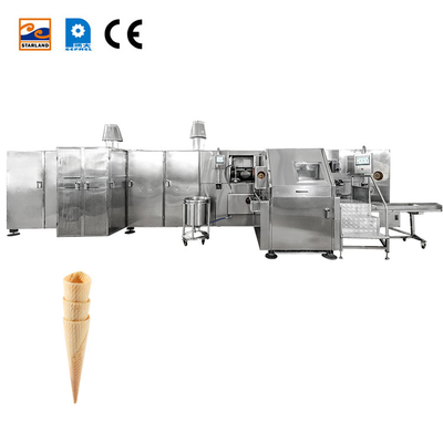 Consumo di gas 9-10 kg/ora Linea di produzione automatica a cono Barquillo con 55 piatti da forno