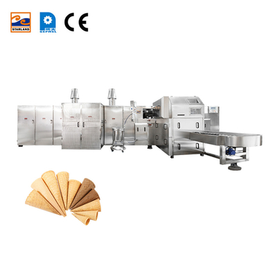 Linea di produzione del cono di zucchero per forno a gas multifunzione completamente automatica