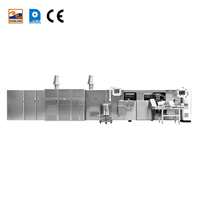 PLC controllata linea di produzione di rotolo di uova 1.5KW automatico Waffle Roll per la macchina da forno