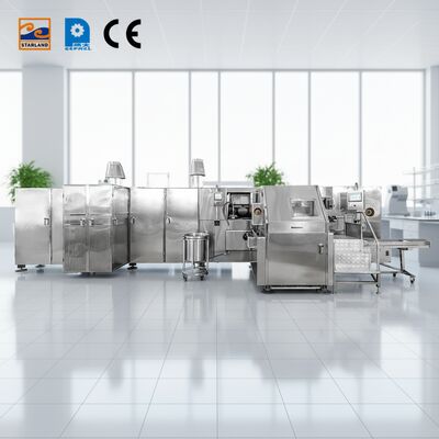 Linea di produzione coni di zucchero a rullo 1.5KW Soluzione perfetta per la produzione automatizzata di coni Barquillo