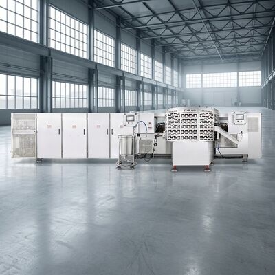 Linea di produzione automatica del cestello per waffle che utilizza il sistema di controllo PLC e le specifiche del motore principale per una produzione coerente