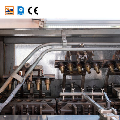 Linea di produzione automatica di coni di wafer dotata di controllo digitale della temperatura sul display e di sistema di controllo PLC per una produzione costante