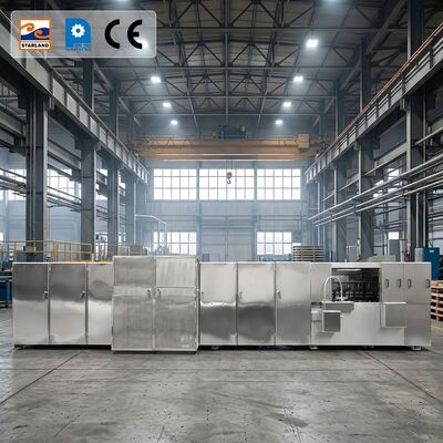 Linea di produzione di wafer in acciaio inossidabile Monaka, inclusa la soluzione di controllo della temperatura del display digitale per la produzione di biscotti da wafer