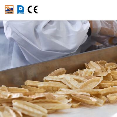 Linea di produzione di wafer in acciaio inossidabile Monaka, inclusa la soluzione di controllo della temperatura del display digitale per la produzione di biscotti da wafer