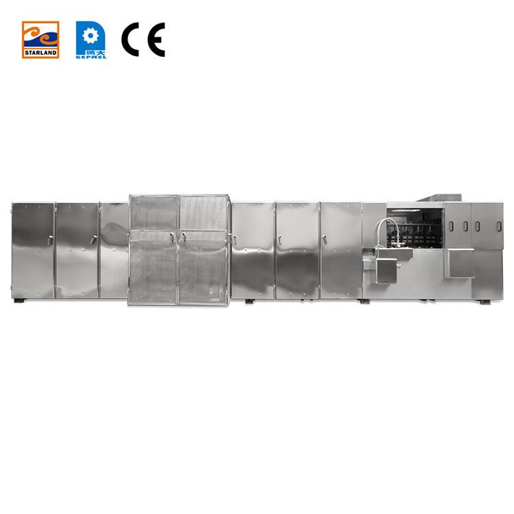 Controllo della temperatura a display digitale Linea di produzione di wafer Monaka con 55 piatti da forno