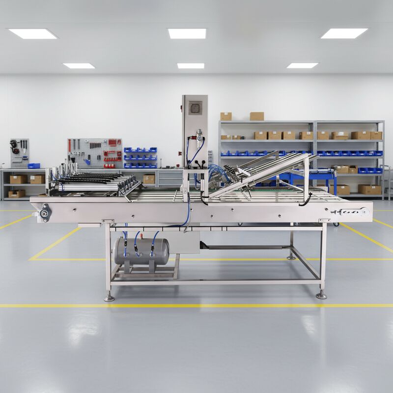 Dispositivo automatico per l'imbustamento di coni, facile da installare, per funzionamento continuo