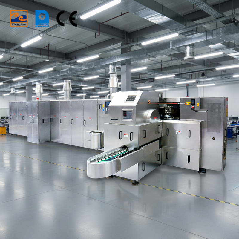 Attrezzatura personalizzata per la produzione di coni gelato con supporto tecnico video per supportare la produzione e il controllo di grandi volumi