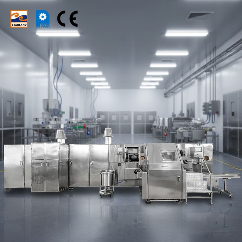 Linea di assemblaggio Linea di produzione di cono di Barquillo progettata per la produzione di cono di Barquillo garantendo elevata capacità e funzionamento