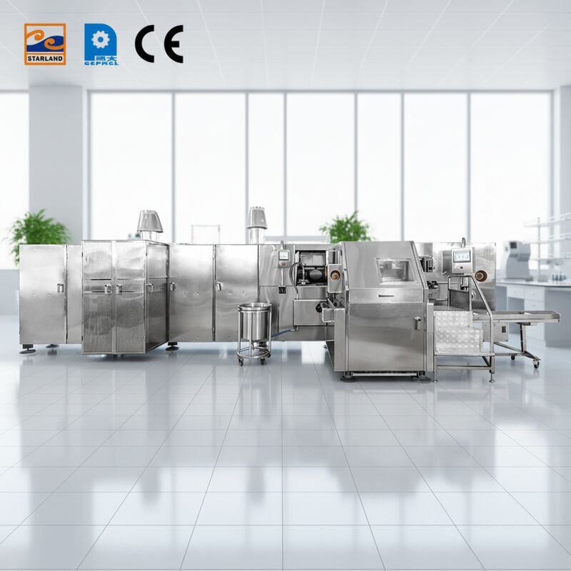 Linea di produzione coni di zucchero a rullo 1.5KW Soluzione perfetta per la produzione automatizzata di coni Barquillo