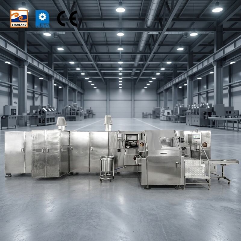 Capacità 1800 PCS / ora Linea di produzione automatica Barquillo Cone per la produzione