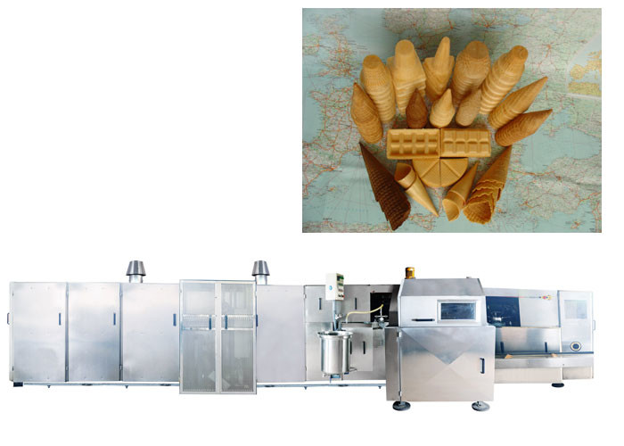 La linea di produzione automatica completa del cono dello zucchero per la fabbricazione del CE della tazza/ciotola della cialda ha approvato