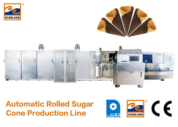 La linea di produzione automatica completa del cono dello zucchero per la fabbricazione del CE della tazza/ciotola della cialda ha approvato