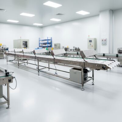 Alimentatore per trasportatore di raffreddamento Marshalling progettato per la lavorazione alimentare continua