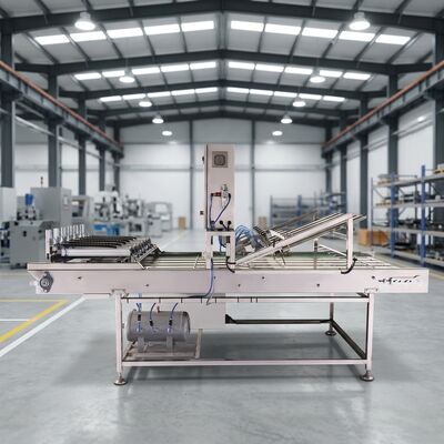 Dispositivo automatico a manica a cono per il funzionamento delle linee di produzione nelle industrie alimentari