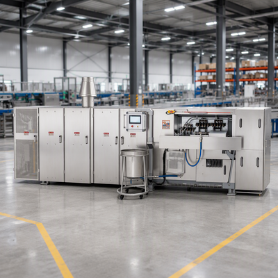 Linea di produzione di cialde per coni con controllo della temperatura del display digitale progettata per biscotti wafer